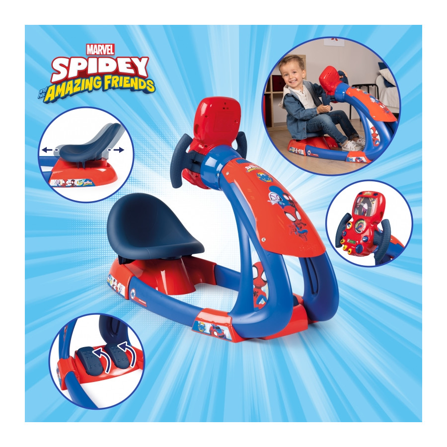 Symulator jazdy ze światłem i dźwiękiem Spidey / Smoby