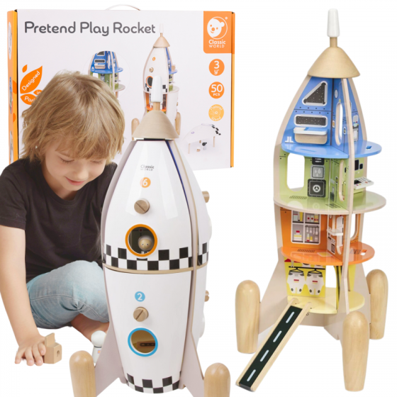 Domek dla lalek Rakieta kosmiczna + figurki i akcesoria / Classic World