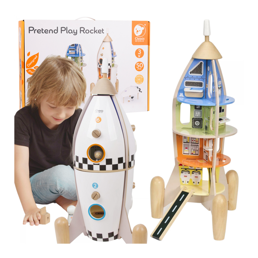 Domek dla lalek Rakieta kosmiczna + figurki i akcesoria / Classic World
