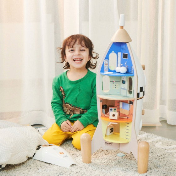 Domek dla lalek Rakieta kosmiczna + figurki i akcesoria / Classic World