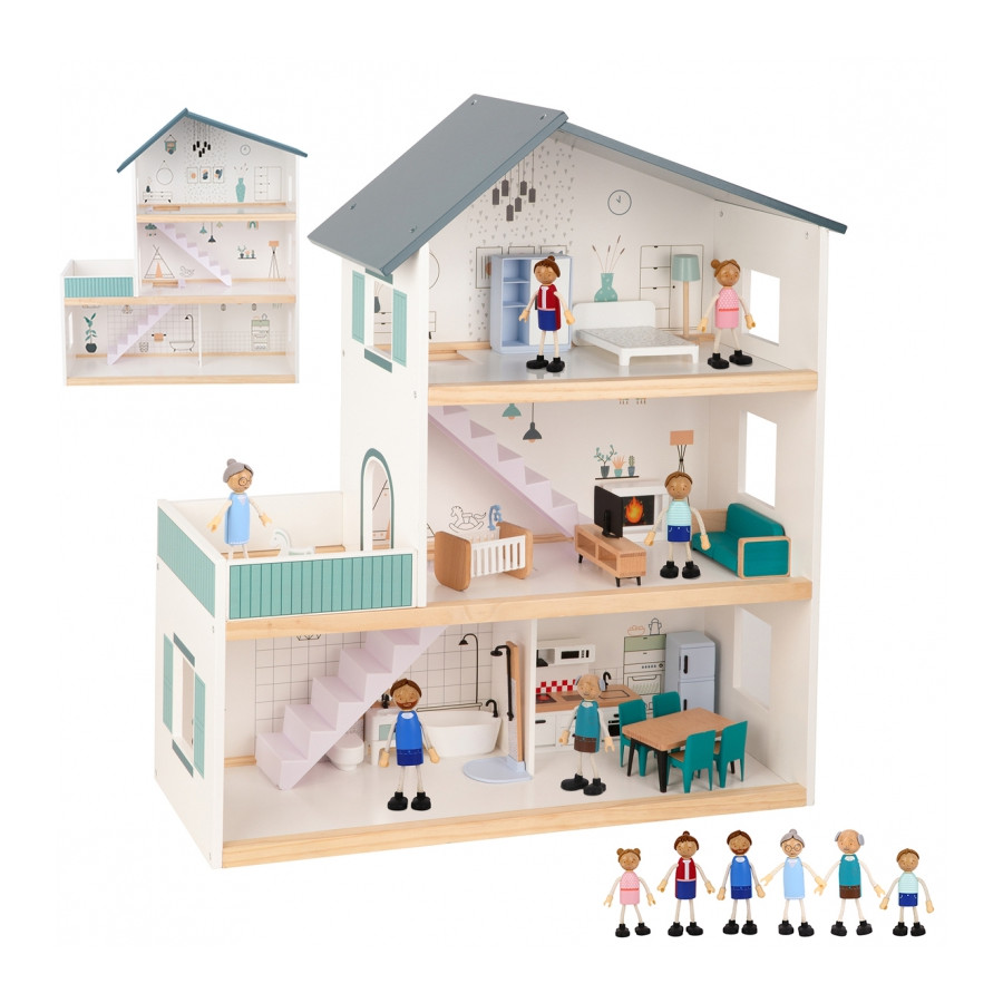 Duży domek dla lalek + figurki / Tooky Toy
