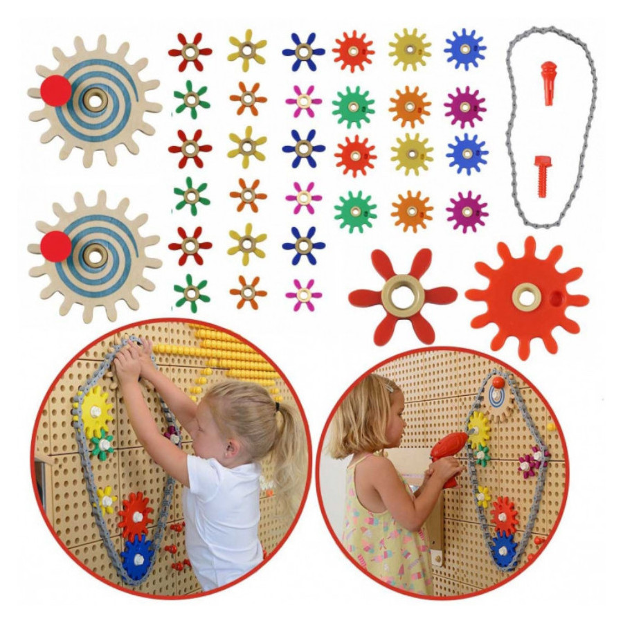 Koła zębate i łańcuch do tablicy STEM 79 el. / Masterkidz Koła zębate i łańcuch do tablicy STEM 79 el. / Masterkidz