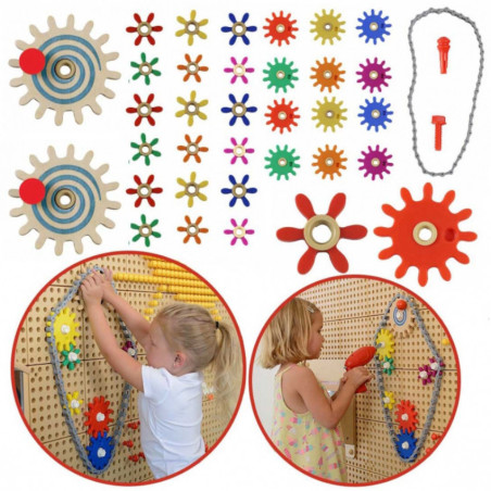Koła zębate i łańcuch do tablicy STEM 79 el. / Masterkidz