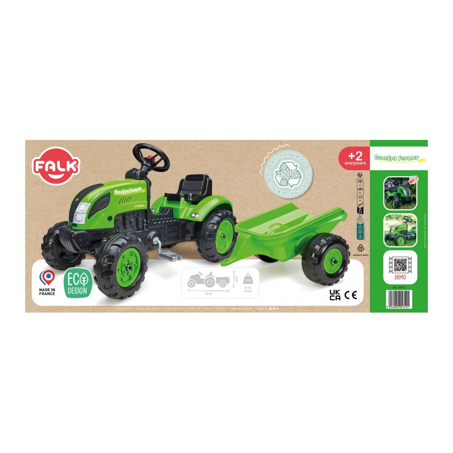 Traktor na pedały z przyczepką Country Farmer / Falk