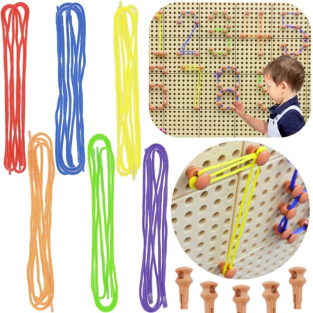Zestaw sznurków i kołeczków do tablicy STEM 260 el. / Masterkidz