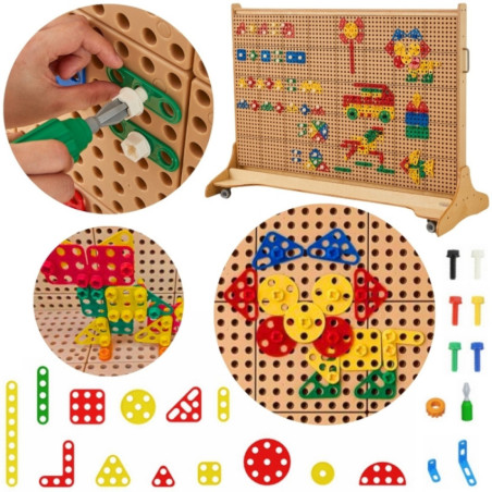 Zestaw geometrycznych kształtów do tablicy STEM 260 el. / Masterkidz