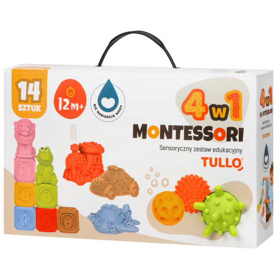 Sensoryczny zestaw edukacyjny Montessori 14 el. / Tullo