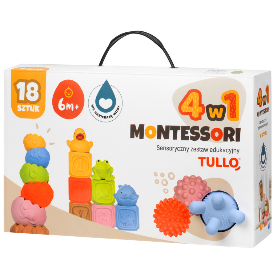 Sensoryczny zestaw edukacyjny Montessori 18 el. / Tullo