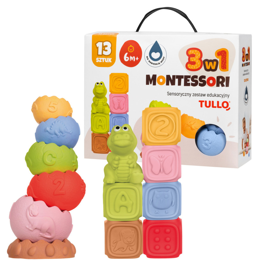 Sensoryczny zestaw edukacyjny Montessori 13 el. / Tullo