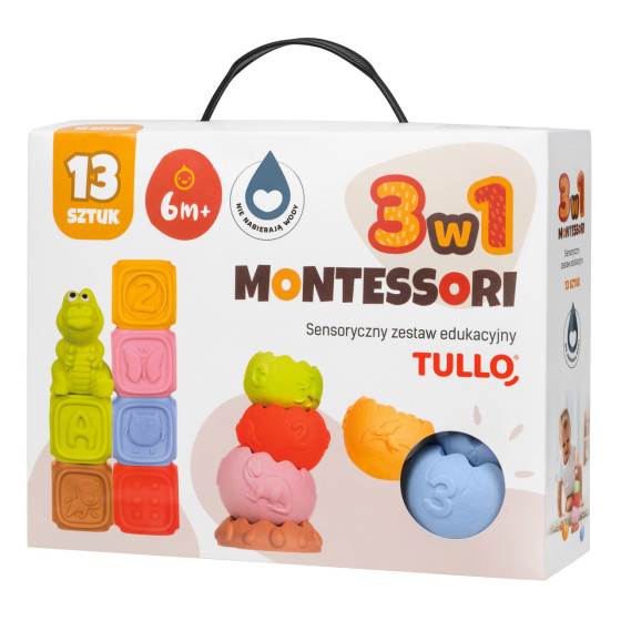 Sensoryczny zestaw edukacyjny Montessori 13 el. / Tullo