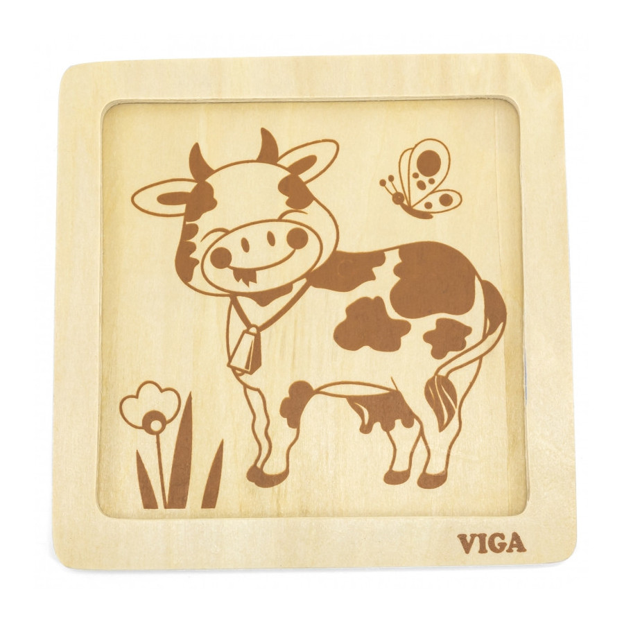 Mini puzzle maluszka Krówka 4 el. / Viga