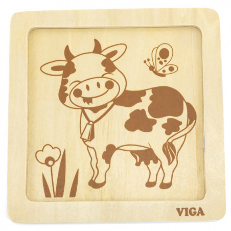 Mini puzzle maluszka Krówka 4 el. / Viga