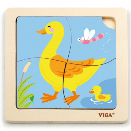 Mini puzzle maluszka Kaczuszka 4 el. / Viga