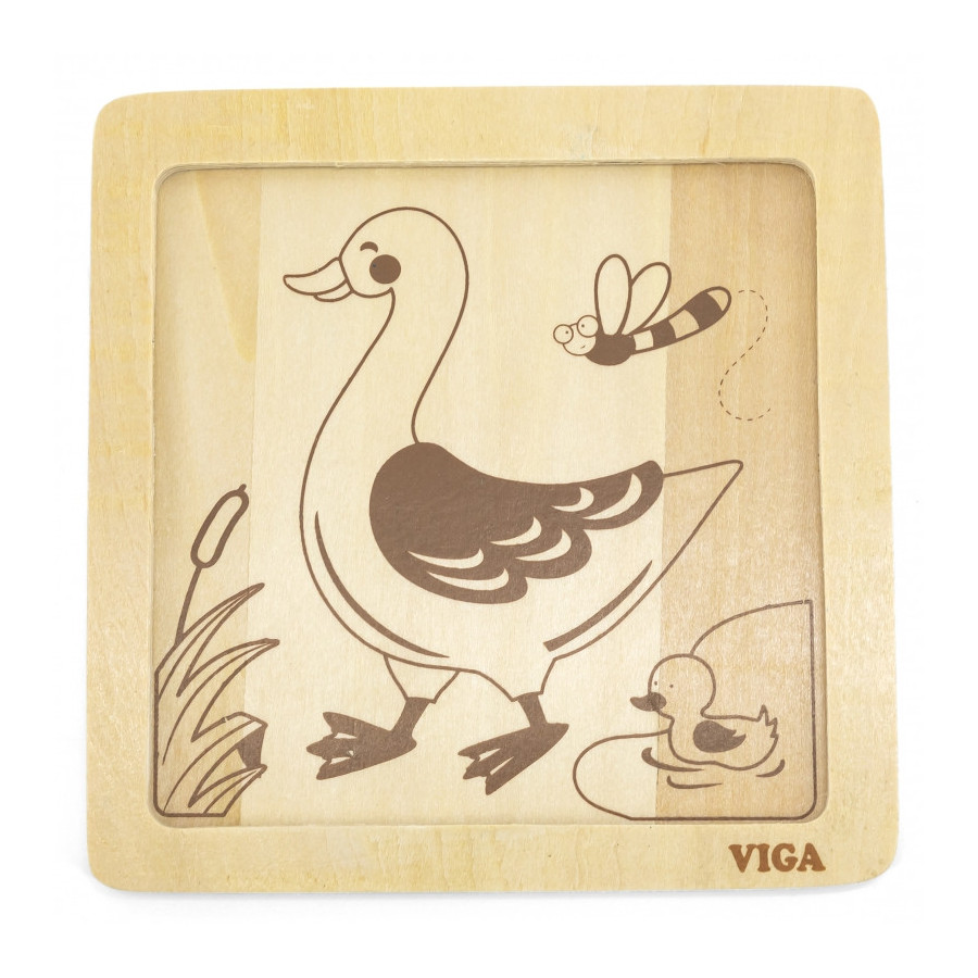 Mini puzzle maluszka Kaczuszka 4 el. / Viga