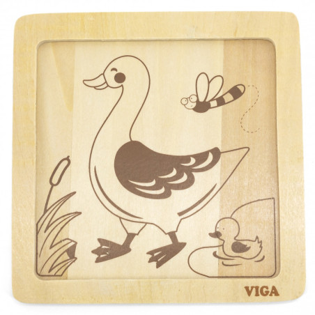 Mini puzzle maluszka Kaczuszka 4 el. / Viga