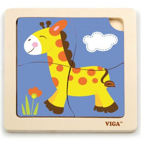 Mini puzzle maluszka Żyrafka 4 el. / Viga