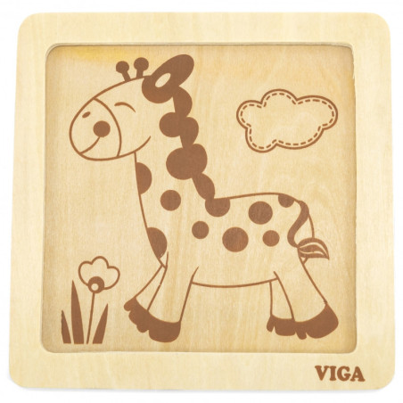 Mini puzzle maluszka Żyrafka 4 el. / Viga