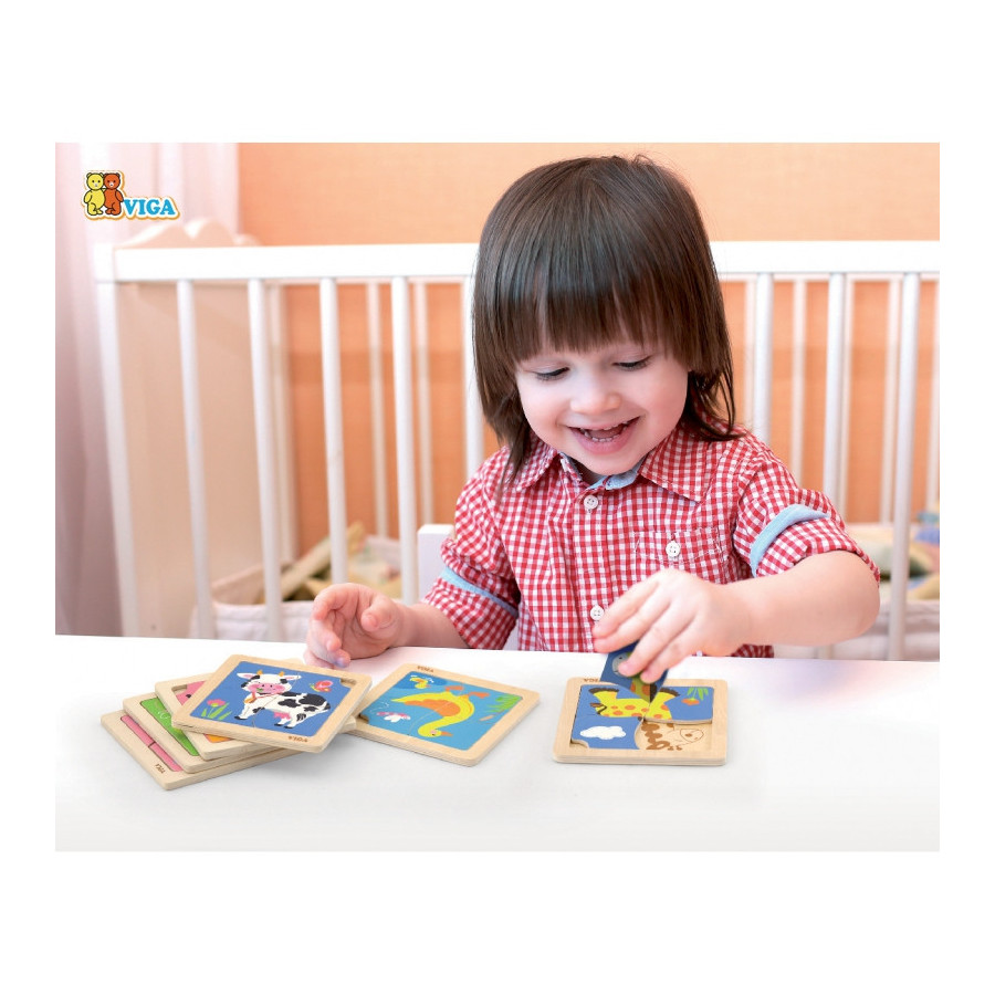 Mini puzzle maluszka Żyrafka 4 el. / Viga