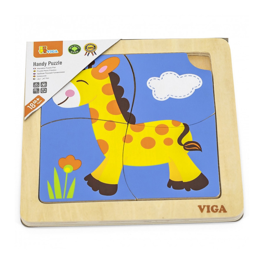 Mini puzzle maluszka Żyrafka 4 el. / Viga