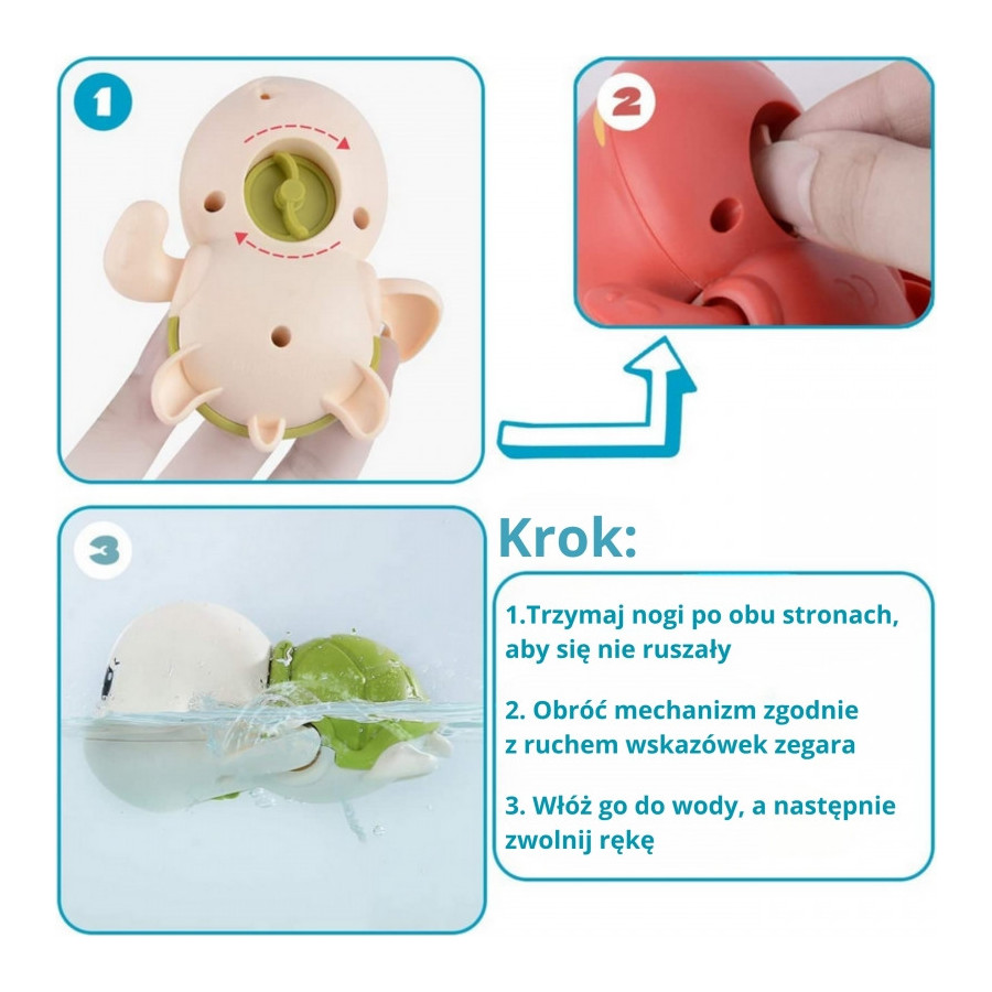 Nakręcany pływający żółwik / Woopie