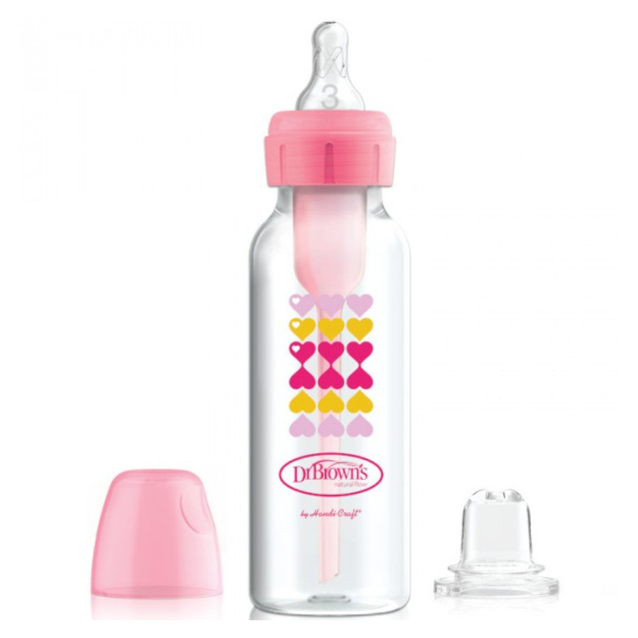 Butelka ze smoczkiem i ustnikiem Opti+ 6m+ 250 ml Różowa / Dr Brown's Butelka ze smoczkiem i ustnikiem Opti+ 6m+ 250 ml Różowa / Dr Brown's