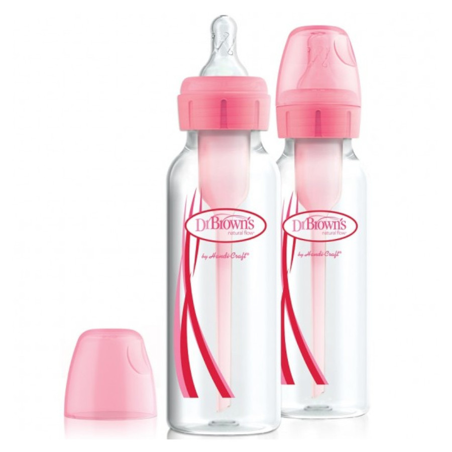 Butelka od urodzenia wąska Opti+ 250 ml Różowa 2pak / Dr Brown's Butelka od urodzenia wąska Opti+ 250 ml Różowa 2pak / Dr Brown's
