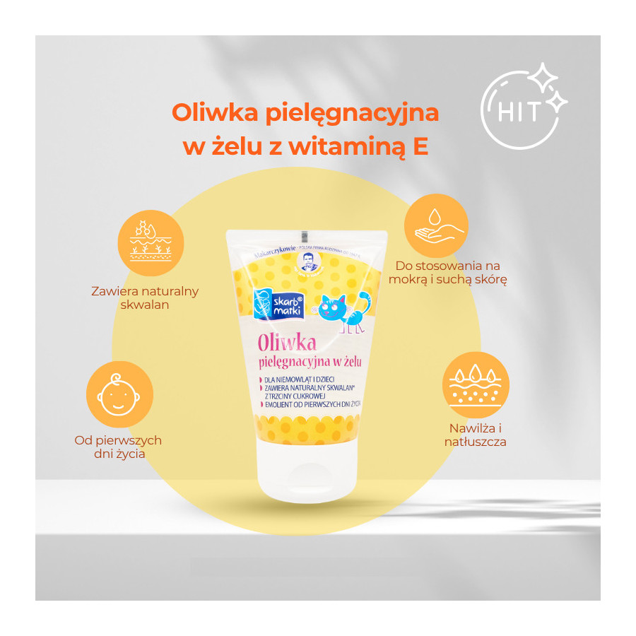 Oliwka w żelu z witaminą E dla niemowląt i dzieci 125 ml / Skarb Matki