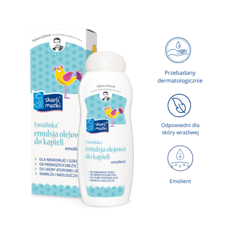 Emulinka emulsja olejowa do kąpieli dla niemowląt i dzieci 250 ml / Skarb Matki
