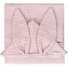 Ręczniczek z kapturkiem wafel bunny 70x140 cm Różowy / Baby Matex
