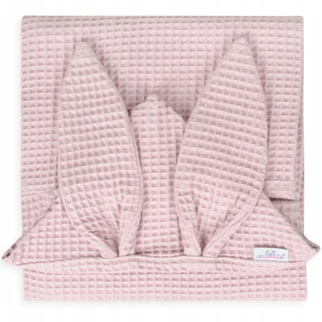 Ręczniczek z kapturkiem wafel bunny 70x140 cm Różowy / Baby Matex