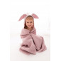 Ręczniczek z kapturkiem wafel bunny 70x140 cm Różowy / Baby Matex
