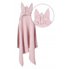 Ręczniczek z kapturkiem wafel bunny 70x140 cm Różowy / Baby Matex