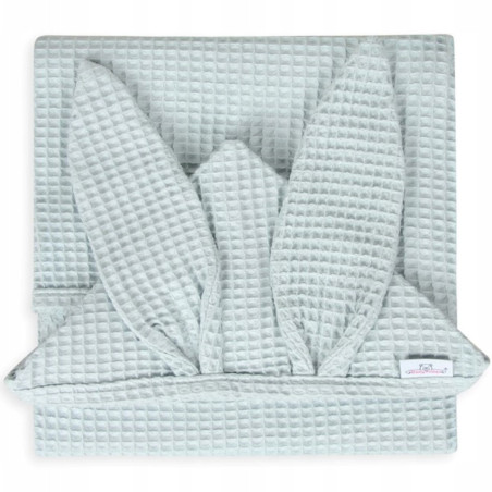 Ręczniczek z kapturkiem wafel bunny 70x140 cm Niebieski / Baby Matex