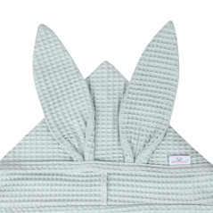 Ręczniczek z kapturkiem wafel bunny 70x140 cm Niebieski / Baby Matex