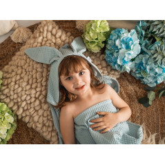 Ręczniczek z kapturkiem wafel bunny 70x140 cm Niebieski / Baby Matex