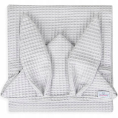 Ręczniczek z kapturkiem wafel bunny 70x140 cm Jasny szary / Baby Matex