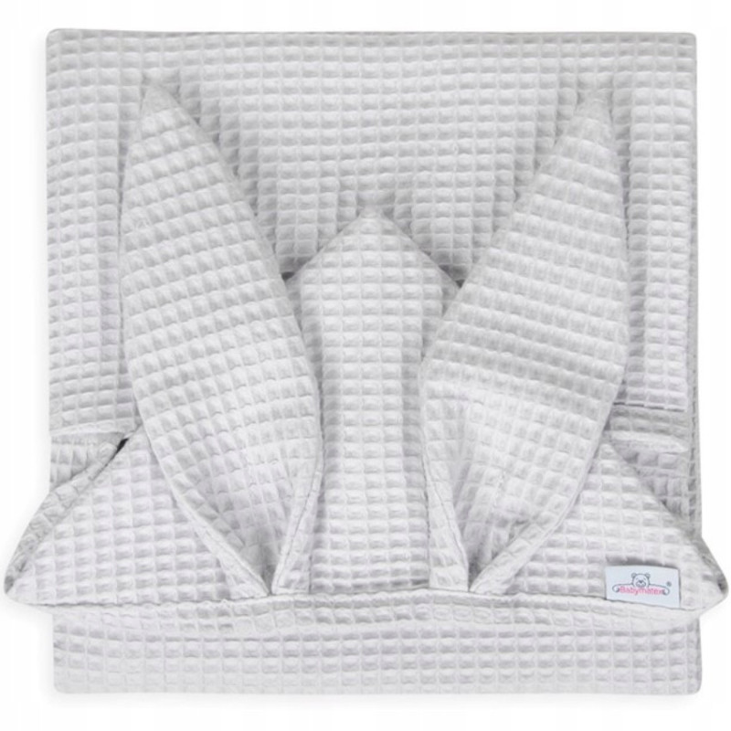 Ręczniczek z kapturkiem wafel bunny 70x140 cm Jasny szary / Baby Matex