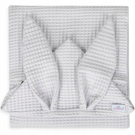 Ręczniczek z kapturkiem wafel bunny 70x140 cm Jasny szary / Baby Matex