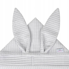 Ręczniczek z kapturkiem wafel bunny 70x140 cm Jasny szary / Baby Matex