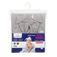 Ręczniczek z kapturkiem wafel bunny 70x140 cm Ciemny szary / Baby Matex