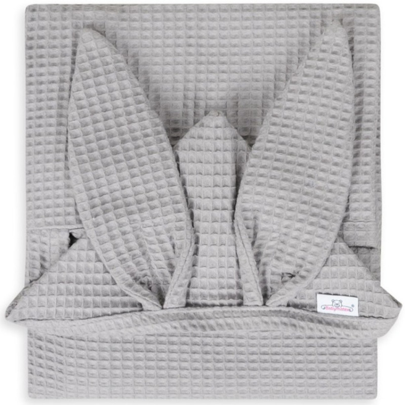 Ręczniczek z kapturkiem wafel bunny 70x140 cm Ciemny szary / Baby Matex