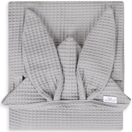 Ręczniczek z kapturkiem wafel bunny 70x140 cm Ciemny szary / Baby Matex