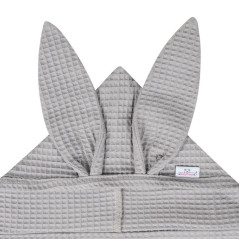 Ręczniczek z kapturkiem wafel bunny 70x140 cm Ciemny szary / Baby Matex