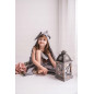 Ręczniczek z kapturkiem wafel bunny 70x140 cm Ciemny szary / Baby Matex