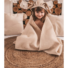 Ręczniczek z kapturkiem wafel bunny 70x140 cm Kremowy / Baby Matex
