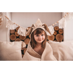 Ręczniczek z kapturkiem wafel bunny 70x140 cm Kremowy / Baby Matex