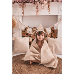 Ręczniczek z kapturkiem wafel bunny 70x140 cm Kremowy / Baby Matex