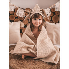 Ręczniczek z kapturkiem wafel bunny 70x140 cm Kremowy / Baby Matex
