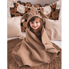 Ręczniczek z kapturkiem wafel bunny 70x140 cm Cappuccino / Baby Matex