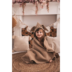 Ręczniczek z kapturkiem wafel bunny 70x140 cm Cappuccino / Baby Matex